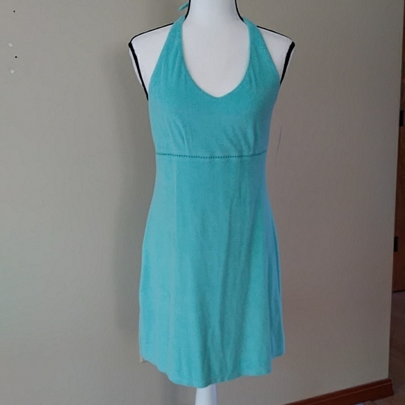 NEW Erika Taylor Intimates Halter Dress / Beach Cover Up Terrycloth S Green - Picture 5 of 16